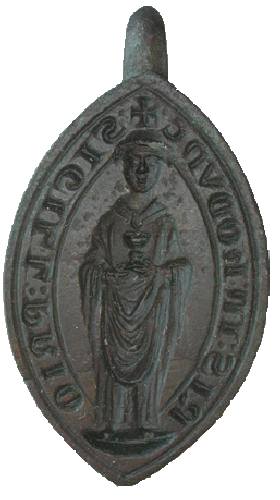 Zegelstempel van de prior van het klooster Hooidonk.