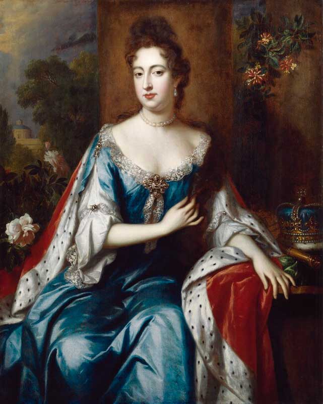 Portret van Maria Stuart II (1662-1695), de vrouw van Willem III Jan van der Vaart (toegeschreven aan). Collectie Nationaal Portrait Gallery (Londen)