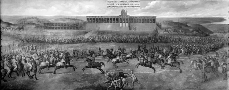 Toernooi bij Evere door Jan Cornelisz. Vermeyen. Collectie Kasteel van Beloeil en IRPAKIK, Brussel