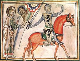 Gwijde van Dampierre op zijn paard.