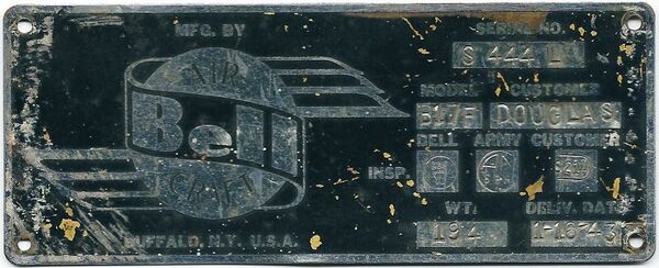 Identificatieplaatje uit deze B-17. Foto Bas Zijlmans