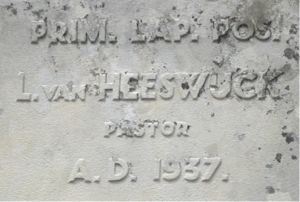 PRIM.LAP.POS. L. VAN HEESWIJCK, PASTOR, A.D. 1937