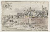 Onze-Lieve-Vrouwewal. Ingekleurde tekening van Josua de Grave, 1670
