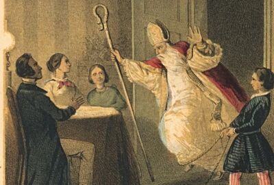 Prent uit 'Sint Nikolaas-vertellingen voor de jeugd', - C. van Schaick, 1852