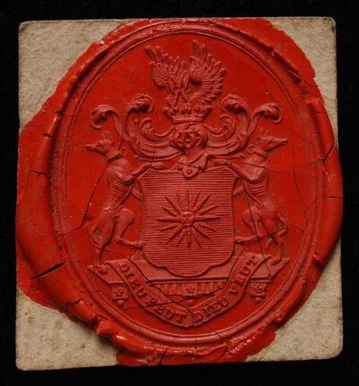 Lakzegel met familiewapen van Van Son 1830 - 1870