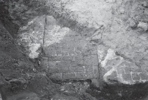 Afb. 10. Doorgang vanuit de noordoostelijke toren naar de binnenplaats. Aan de onderzijde van de foto de buitenmuur van de toren aan de binnenplaats. Foto auteur.