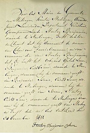 Akte van naamsaanneming; Gemeente Harlingen 1811. Bron: AlleFriezen