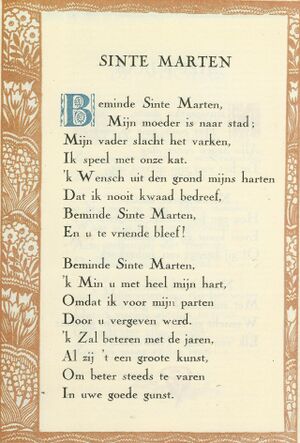 ‘Sinte Marten’, uit een bibliofiel werk uit de nalatenschap van Willem Kloos , in de Koninklijke Bibliotheek Den Haag
