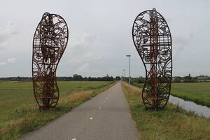 Kunstobject “Footprint” aan het Halvezolenpad (Foto: 26 september 2016)