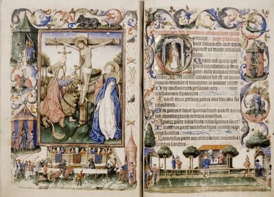 Gebedenboek van Yolanda van Lalaing, echtgenote van Reinoud II van Brederode en mogelijk opdrachtgeefster van de kroniek van de heren van Brederode door Jan van Leiden. Oxford, Bodleian Library, ms. Douce 93.